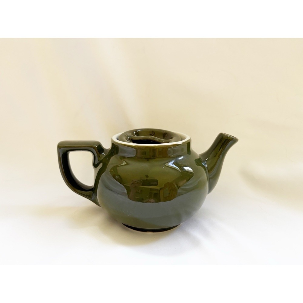 Vintage Hall Restaurant China Forest Green "Boston" Individual Teapot